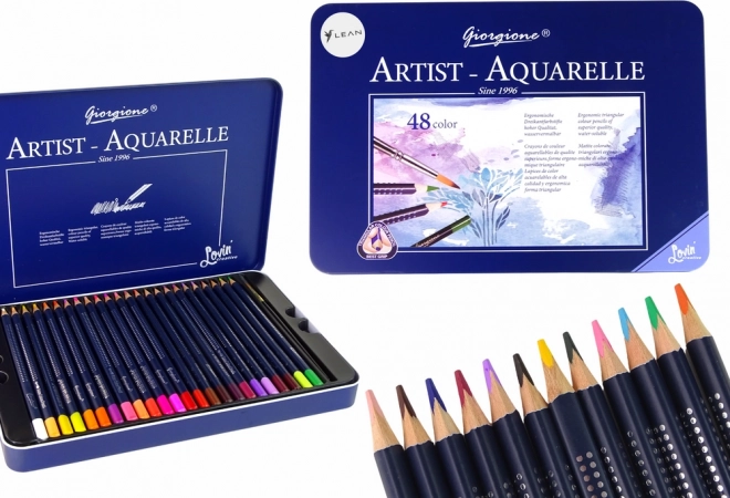 Set od 48 akvarelnih bojica u metalnoj kutiji
