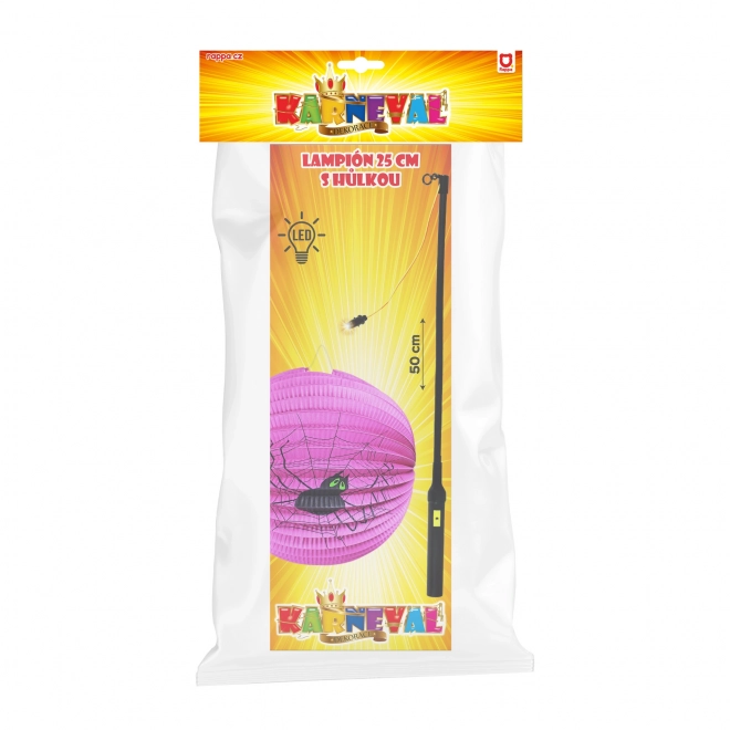 Lampion Halloween pauk 25 cm sa svjetlećim štapom 50 cm