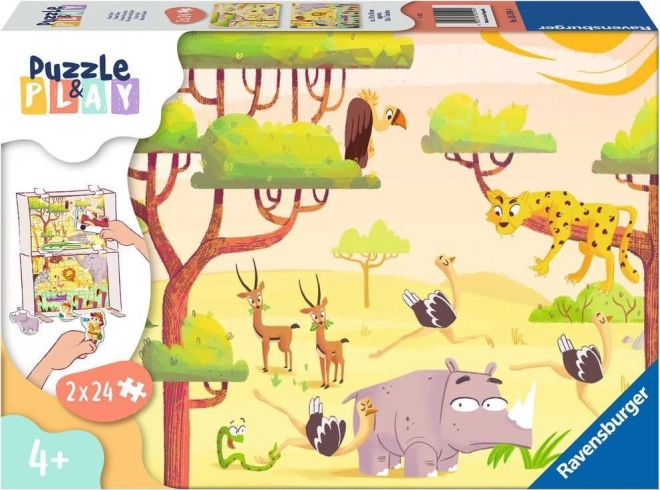 Puzzle & Igra: Safari - RAVENSBURGER 2x24 komada