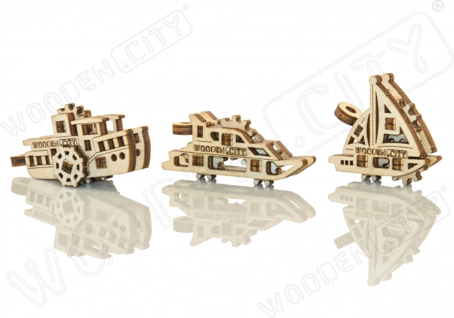 Drvene 3D puzzle mini set brodova