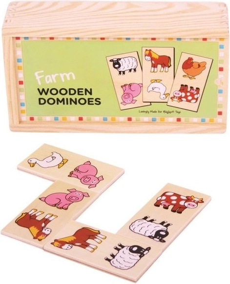 Bigjigs Toys drveno domino – farma