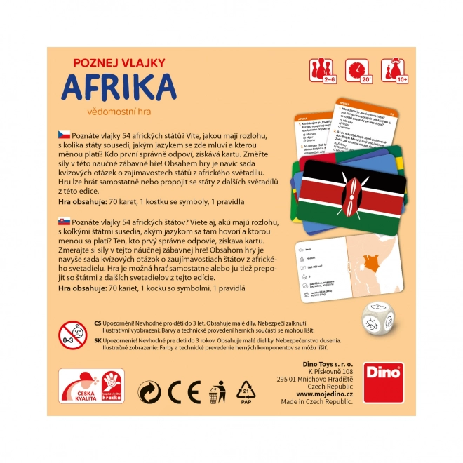 Dino putna igra Prepoznaj zastave Afrika