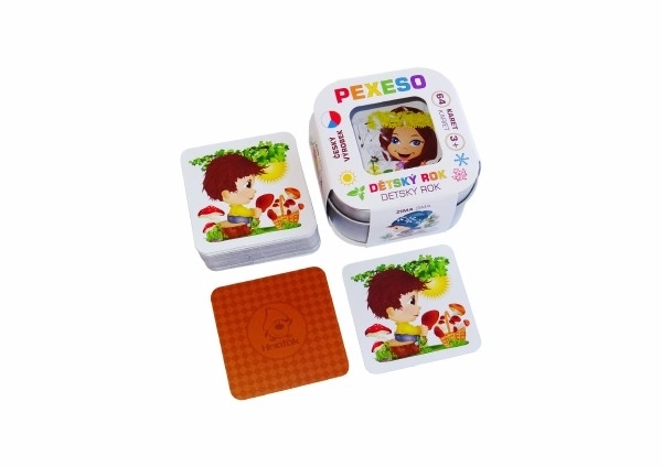 Pexeso Dječja godina - vodootporno, 64 karte u metalnoj kutiji 6x6x4cm
