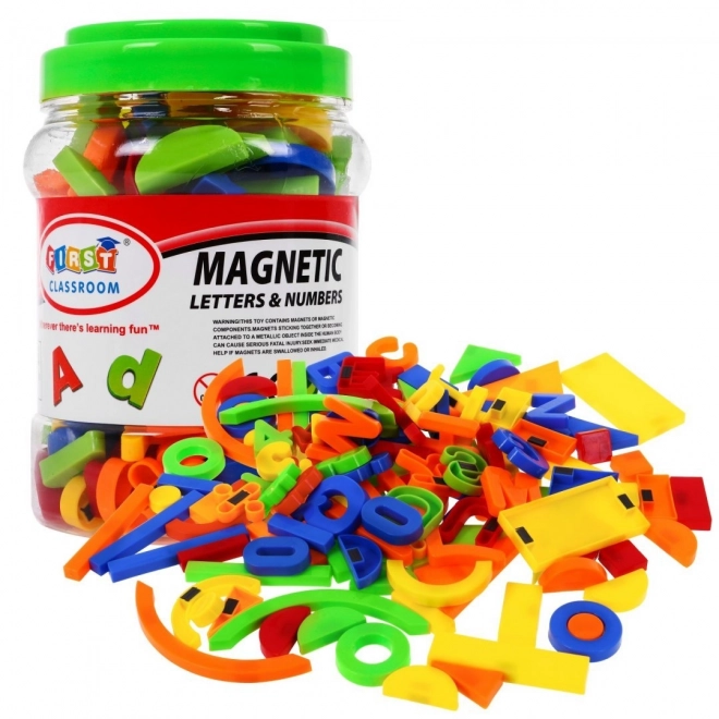 Set šarenih magneta Brojevi, slova i oblici - 128 komada