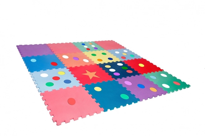 Šarene pjenaste puzzle s točkicama za učenje brojenja - 16 komada