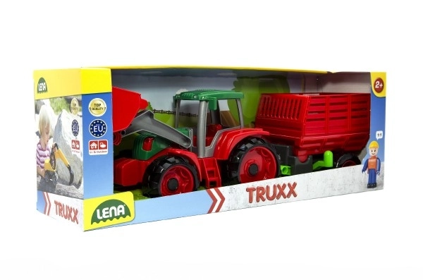 Auto Truxx traktor utovarivač s prikolicom za sijeno s figuricom u kutiji 53x19x16cm 24m+