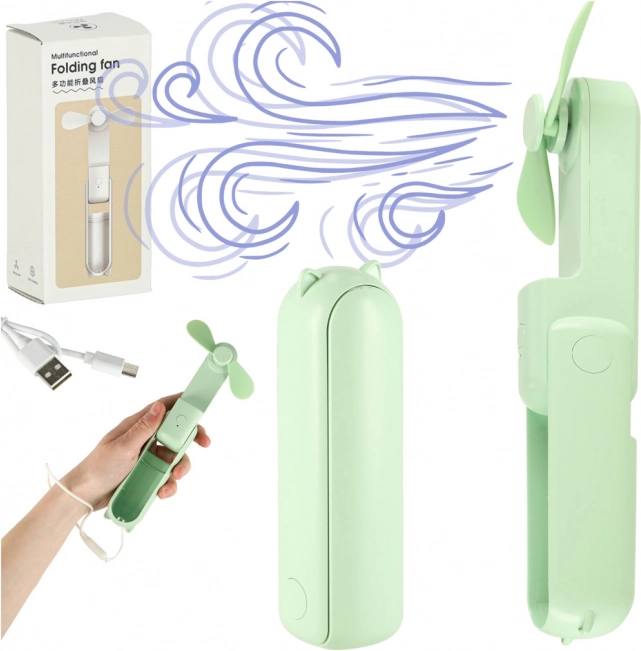 Zelena sklopiva mini prijenosna USB ventilacija