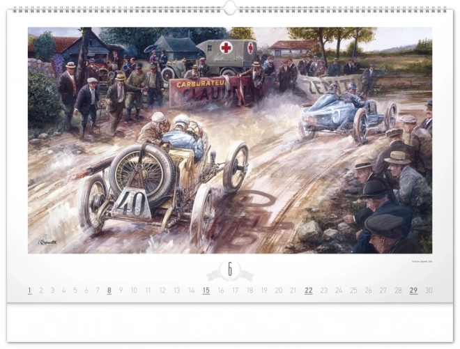NOTIQUE Zidni kalendar Oldtimers – Václav Zapadlík 2025, 64 x 42 cm