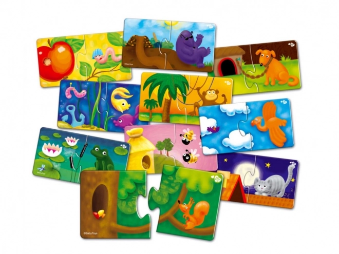 Puzzle Uparivanje kućica životinja Daleka Daleka Zemlja - 10 slika