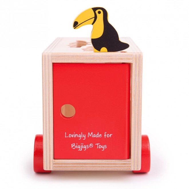 Bigjigs Toys Drveni auto sa životinjama safari