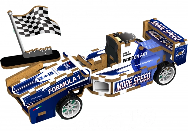 3D drvena puzzle Formula