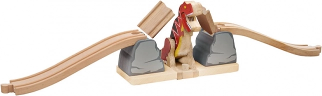 Drveni most s T. rexo​m za željezničku prugu BIGJIGS RAIL