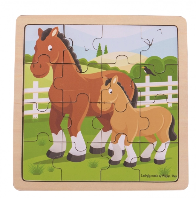 Bigjigs Igračke puzzle - Konj s ždrijebetom