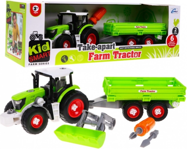 Sklopivi traktor s prikolicom za djecu 3+ s bušilicom i odvijačem