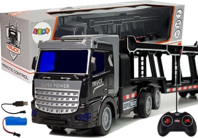 RC vučna garnitura crna 36 cm s LED svjetlima