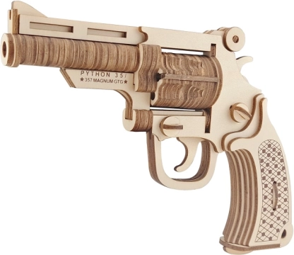 Woodcraft drvene 3D puzzle – revolver