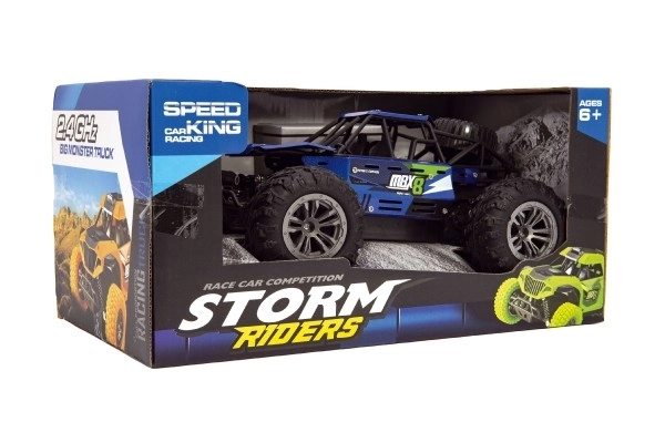 Auto RC buggy terensko plavo 22cm plast 2,4GHz na baterije + punjivi paket u kutiji 32x16x18cm