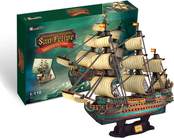 3D puzzle jedrenjak San Felipe – 248 dijelova