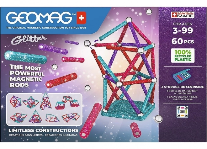 Magnetička građevna Geomag Glitter 60 dijelova