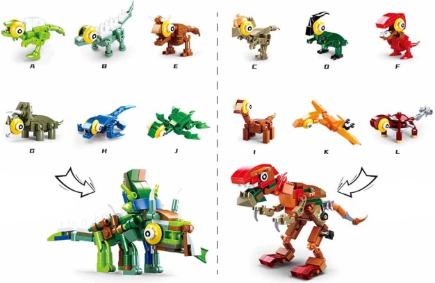 Sluban dinosaurovo jaje – mini građevni set dinosauri (1 kom)