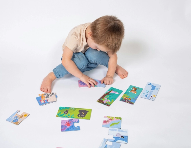 KukiKuk 80036 Véééliké puzzle duo Gdje žive životinje
