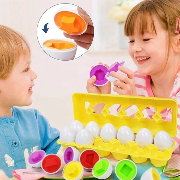 Montessori slaganje jajčića WOOPIE - Kombinirajte oblike i boje