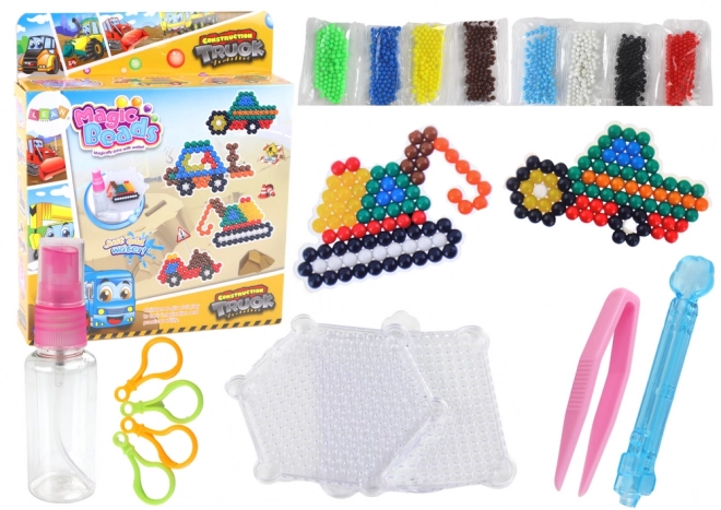 Set vodenih perlica DIY Magic Beads 8 boja Građevinska vozila