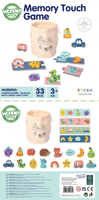 Woopie Green Drvene Pexeso - Taktilna Puzzle