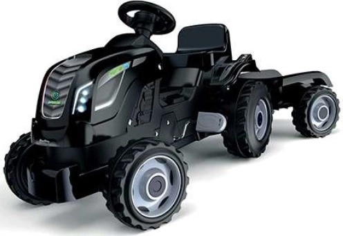 Traktor na pedale s prikolicom - crni