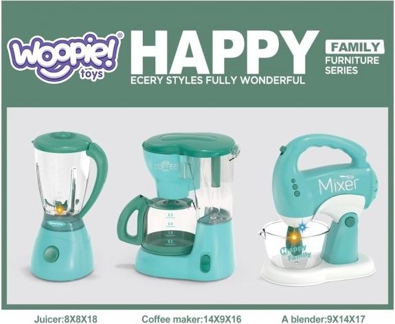 WOOPIE Set kućanskih uređaja za djecu 3u1 Mikser Blender Kuhinjski robot