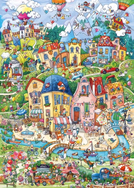 puzzle heye happy town: dobro jutro! 1000 dijelova