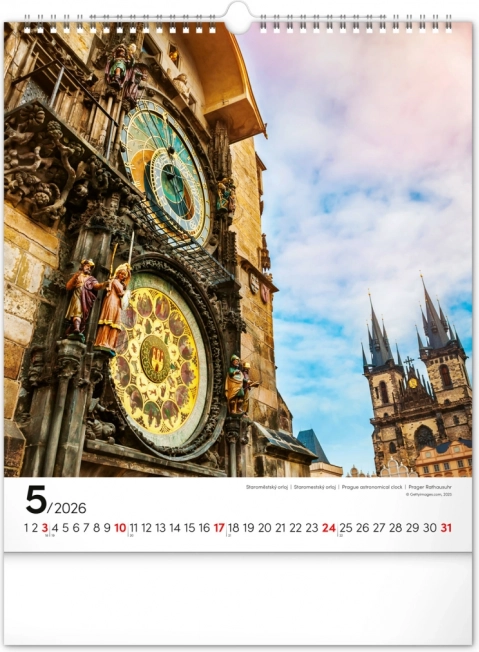 Zidni kalendar Praga 2026