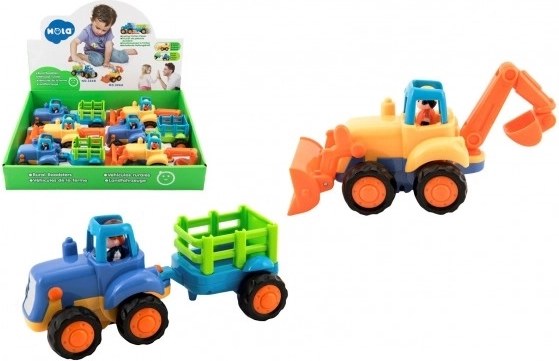 plastični traktor s prikolicom na inercijski pogon 16 cm za najmlađe