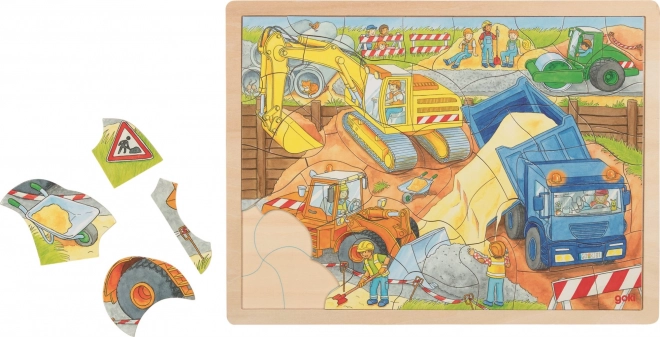 Goki drvene puzzle Na gradilištu 56 dijelova