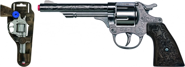 Kaubojski srebrni metalni revolver na kapisle – 8 hitaca