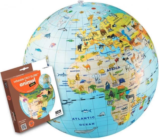Nafukavajuća lopta globus 50 cm – životinje