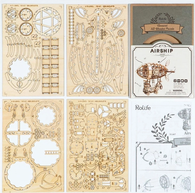 Zračno brod - 3D drvene puzzle