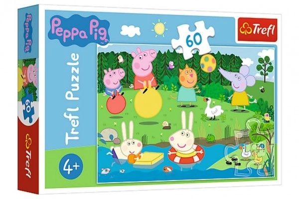 Puzzle Peppa Prasac / Peppa Pig Praznična zabava 33x22cm 60 komada u kutiji 21x14x4cm