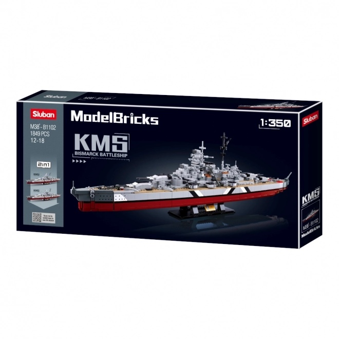 Sluban ModelBricks M38-B1102 Bojni brod Bismarck 2u1