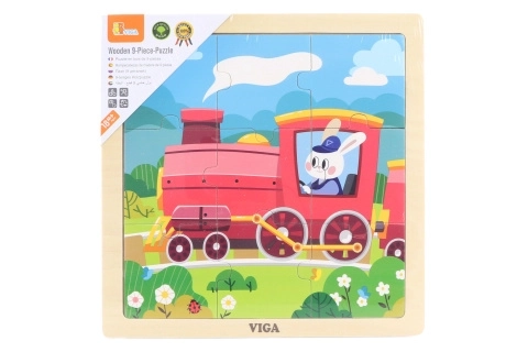 Drvene puzzle 9 dijelova - vlakić