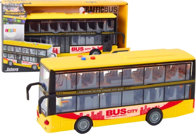 Dvospratni autobus 1:16 sa svjetlima, zvukovima i zamašnjakom – žuti