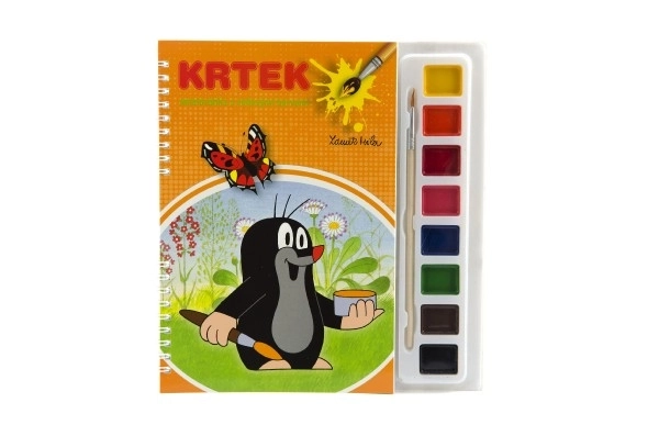 Bojanke Krtek s vodenim bojama i kistom