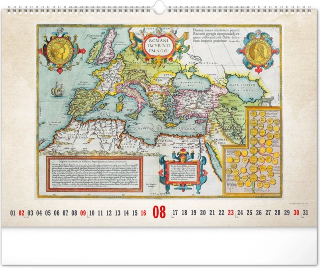 Zidni kalendar Stare karte 2026
