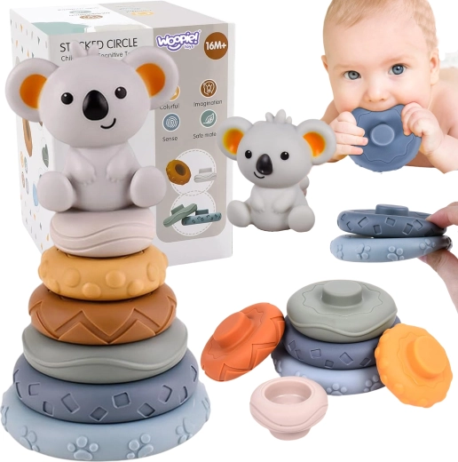 Woopie baby edukativna slagalica piramida koala 2u1 grickalica