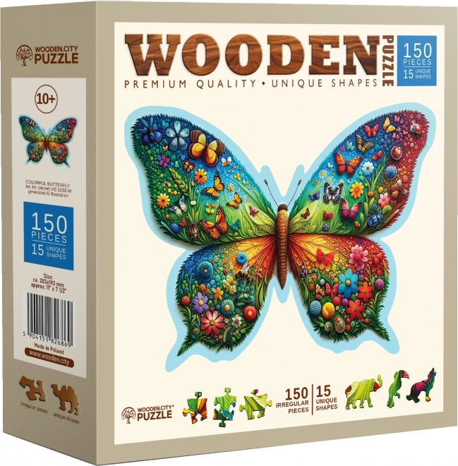 Drvene puzzle Šareni leptir 150 dijelova