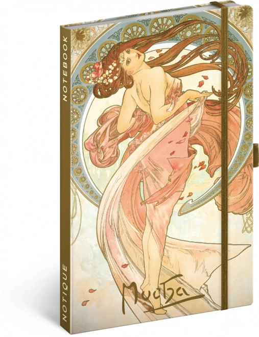 NOTIQUE Belažnice Alfons Mucha – Ples, linije, 13 x 21 cm