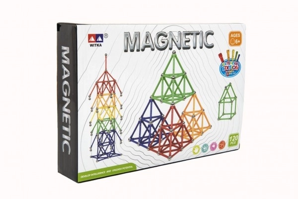 Magnetična konstrukcijska igračka 120 kom plastična/metalna u kutiji 28x19x5cm