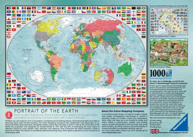 Puzzle šarena karta svijeta 1000 dijelova