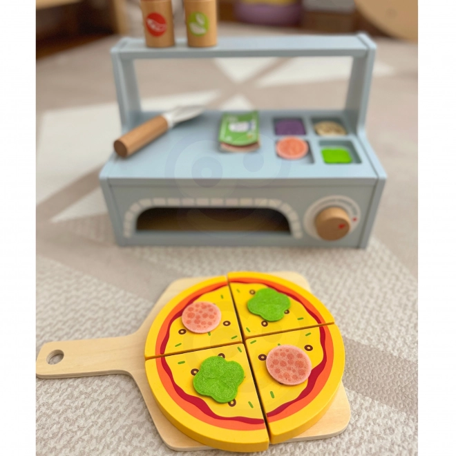 Tooky Toy drveni set za pizzu s dodacima
