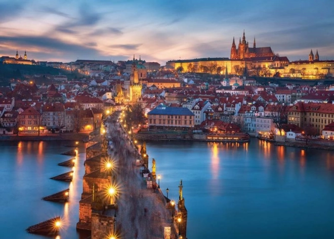 Puzzle Pogled na Prag Noću 1000 dijelova